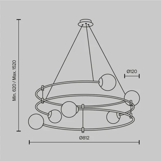 Rippvalgusti Balance, Pronks, D812 mm H620 mm - Valgustus Luminance'ilt