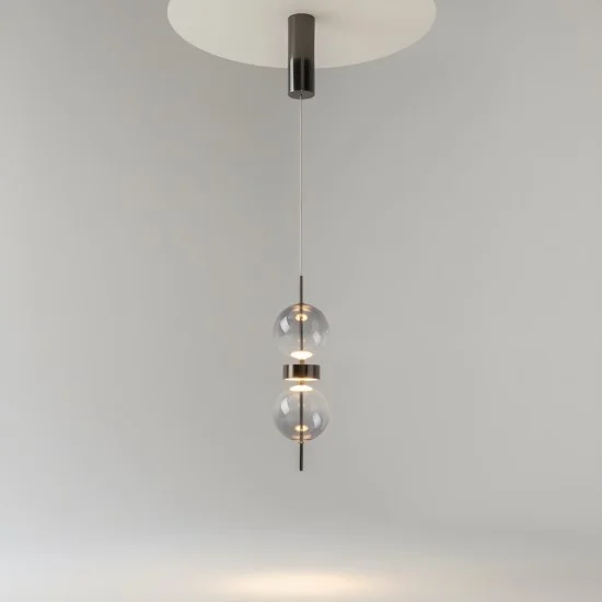 Rippvalgusti Double Moon, Must - Valgustus Luminance'ilt