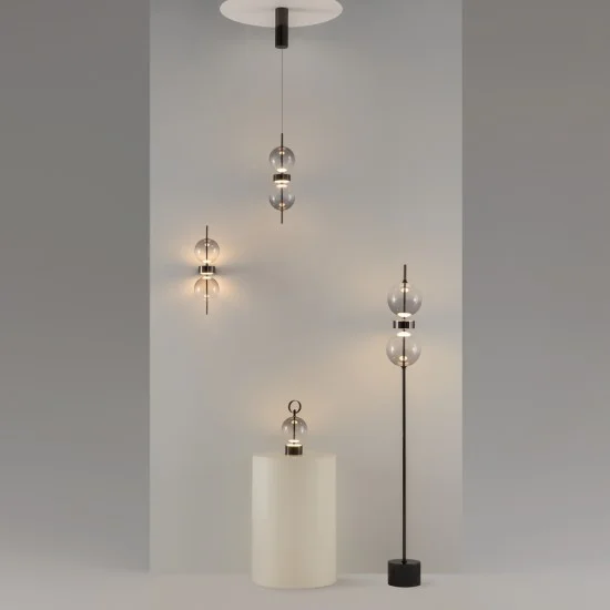 Rippvalgusti Double Moon, Must - Valgustus Luminance'ilt