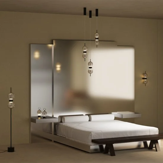 Rippvalgusti Double Moon, Must - Valgustus Luminance'ilt