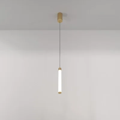 Pendant luminaire Ray, Gold, D30 mm H1500 mm - Lighting by Luminance