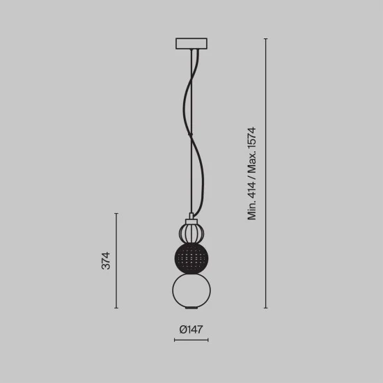 Rippvalgusti Collar, Kuldne, D147 mm H474 mm - Valgustus Luminance'ilt