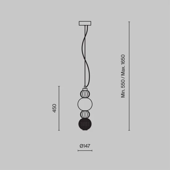 Rippvalgusti Collar, Kroom - Valgustus Luminance'ilt