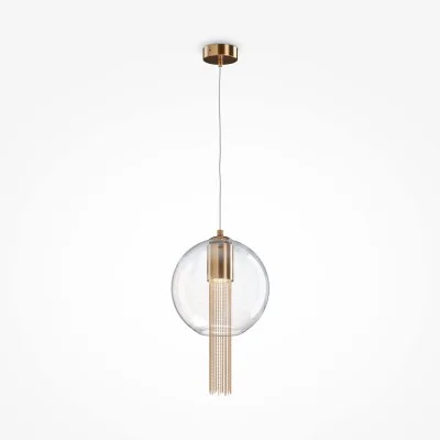 Pendant luminaire Flusso, Brass, D250 mm H280 mm - Lighting by Luminance