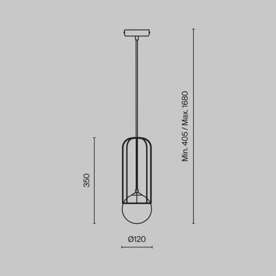 Rippvalgusti Telford, Kuldne, D120 mm H405 mm - Valgustus Luminance'ilt