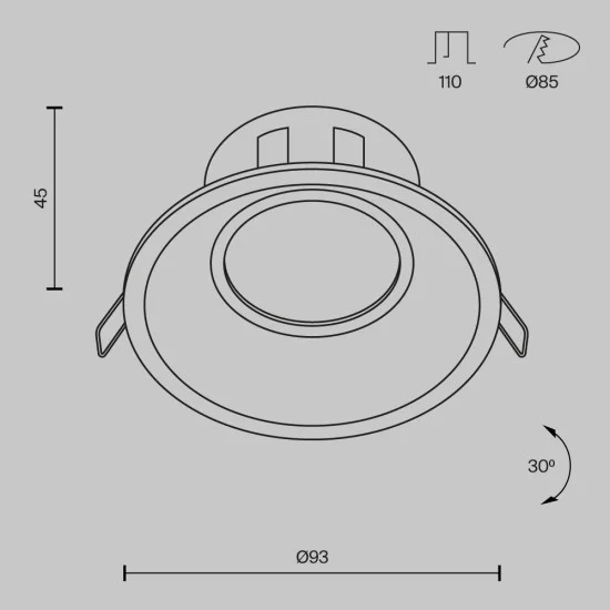 Süvistatav valgusti Dot, Valge, D93 mm - Valgustus Luminance'ilt