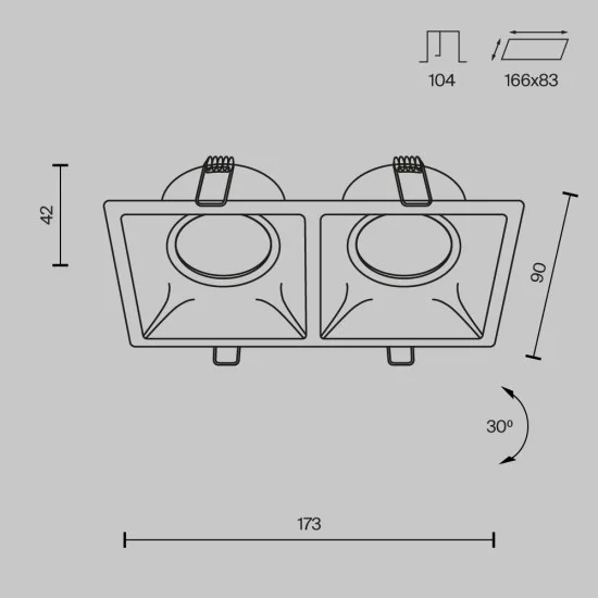 Süvistatav valgusti Dot, Valge, W90 mm - Valgustus Luminance'ilt