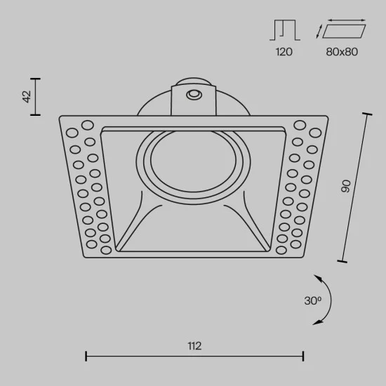 Süvistatav valgusti Dot, Must, W90 mm - Valgustus Luminance'ilt