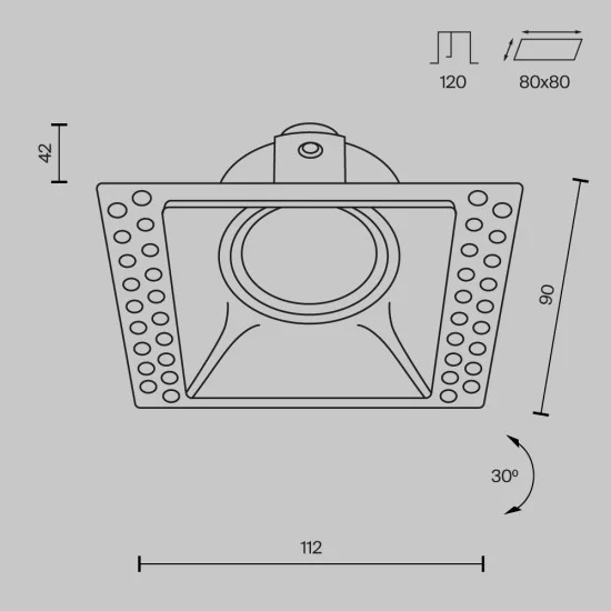 Süvistatav valgusti Dot, Valge, W90 mm - Valgustus Luminance'ilt