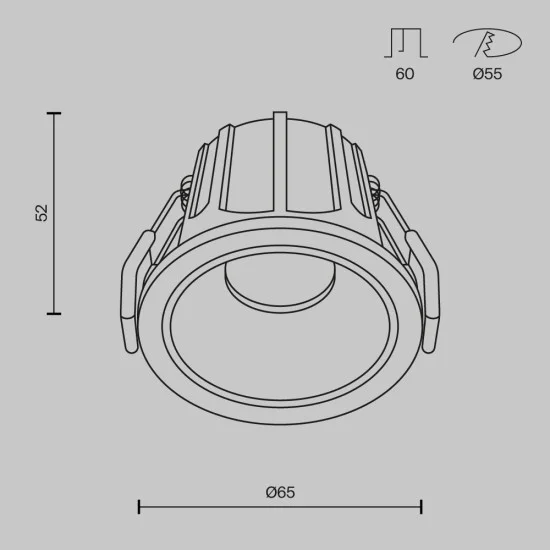 Встраиваемый светильник Alfa, Белый, D65 mm - Освещение от Luminance