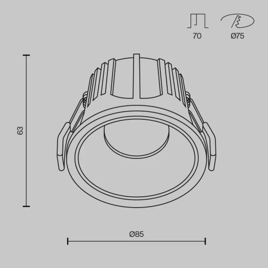 Встраиваемый светильник Alfa, Белый, D85 mm - Освещение от Luminance
