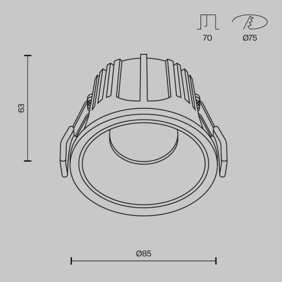 Встраиваемый светильник Alfa, Белый, D85 mm - Освещение от Luminance