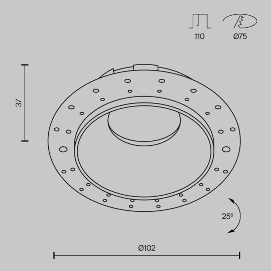 Süvistatav valgusti Share, Valge, D102 mm - Valgustus Luminance'ilt