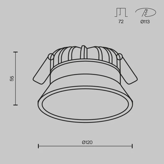 Süvistatav valgusti Okno, Valge, D120 mm - Valgustus Luminance'ilt