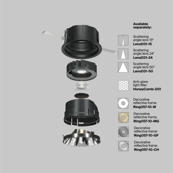 Süvistatav valgusti Wise, Must, D83 mm - Valgustus Luminance'ilt