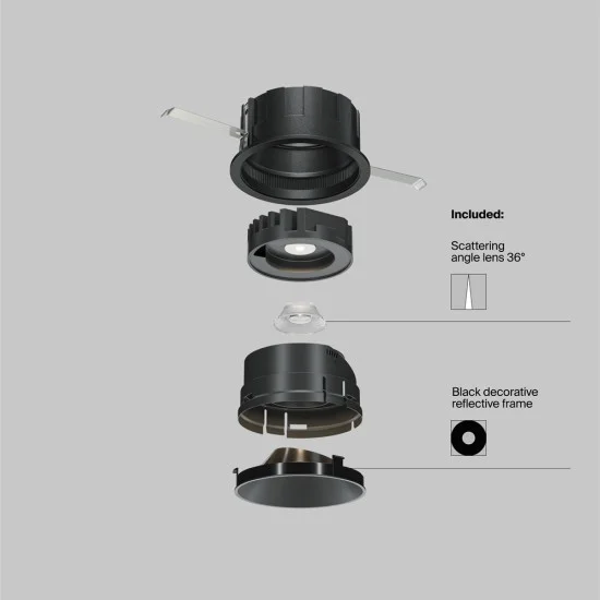 Süvistatav valgusti Wise, Must, D83 mm - Valgustus Luminance'ilt