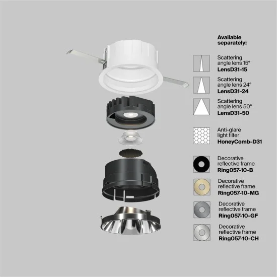 Süvistatav valgusti Wise, Valge, D83 mm - Valgustus Luminance'ilt