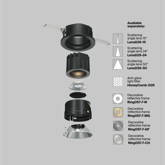 Süvistatav valgusti Wise, Must, D62 mm - Valgustus Luminance'ilt