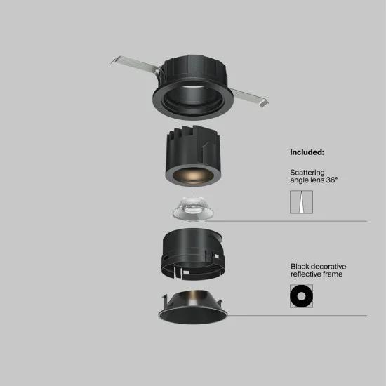 Süvistatav valgusti Wise, Must, D62 mm - Valgustus Luminance'ilt