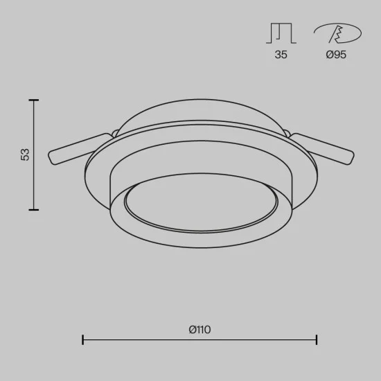 Süvistatav valgusti Hoop, Must, D110 mm - Valgustus Luminance'ilt