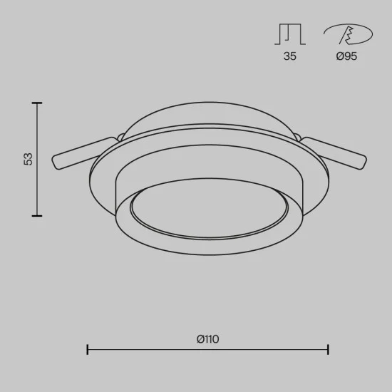 Süvistatav valgusti Hoop, Must, D110 mm - Valgustus Luminance'ilt