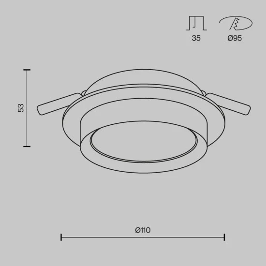Süvistatav valgusti Hoop, Valge, D110 mm - Valgustus Luminance'ilt