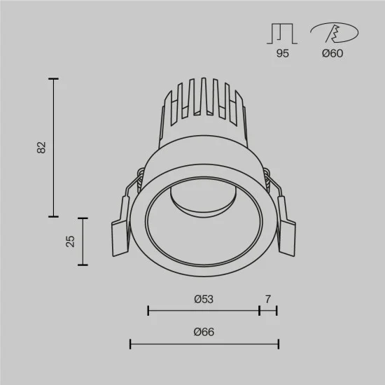 Süvistatav valgusti Dip, Valge, D66 mm - Valgustus Luminance'ilt