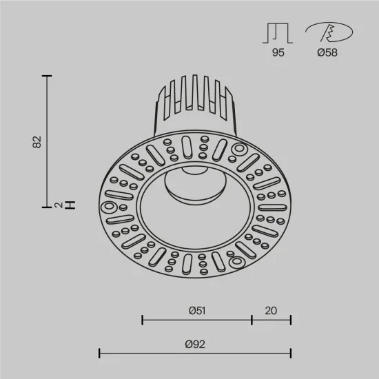 Süvistatav valgusti Dip, Valge, D92 mm - Valgustus Luminance'ilt