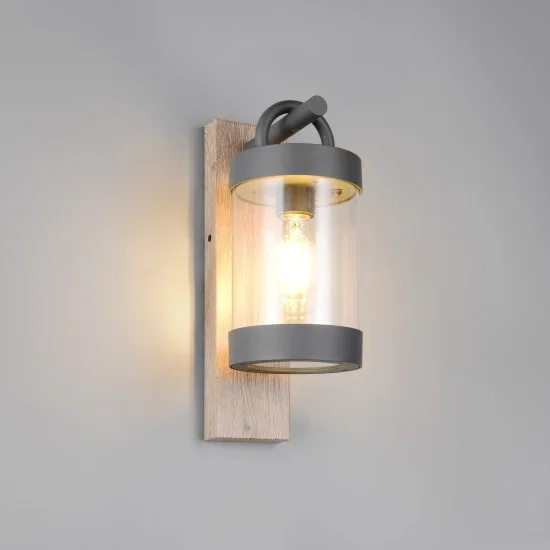 Sambesi seinalamp, puiduimitatsioon, 33 cm, 12,5 cm, 18,6 cm, survealumiinium (204160135) - Valgustus Luminance'ilt