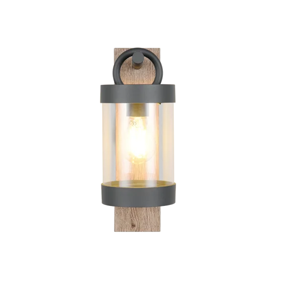 Sambesi seinalamp, puiduimitatsioon, 33 cm, 12,5 cm, 18,6 cm, survealumiinium (204160135) - Valgustus Luminance'ilt