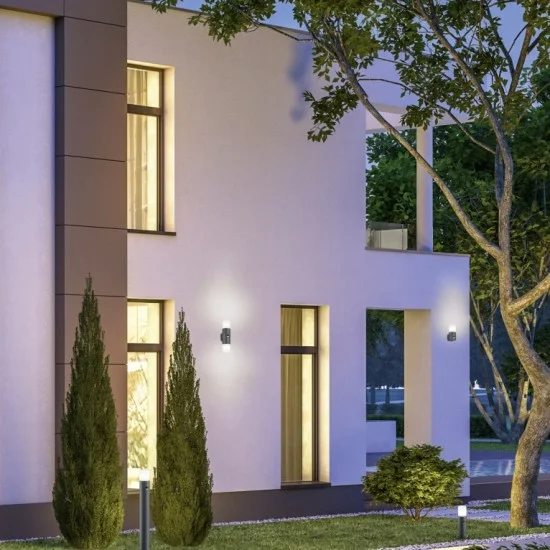 Hoosic seinalamp, antratsiit, 17,5 cm, 8,5 cm, 11,8 cm, survealumiinium (222260142) - Valgustus Luminance'ilt