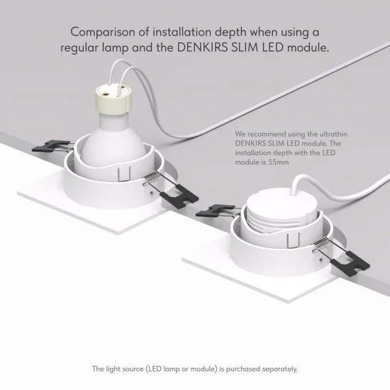 SPOT RODVIG recessed square light (grey) - Lighting by Luminance